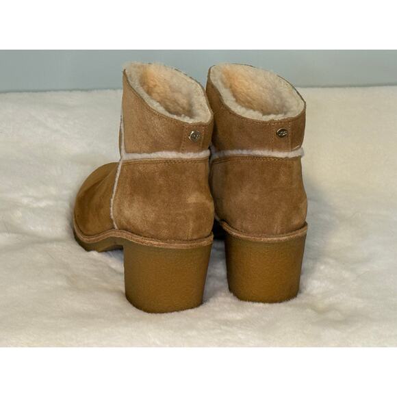 Women’s UGG Karen Chestnut Boot Winter Heel NWOB Sz 10.5 - Picture 2 of 2